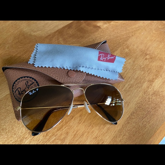 Polarized Ray Bans gold lens with gold frame